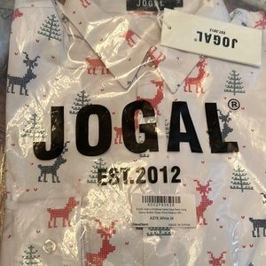 JOGAL Men's Christmas Santa Claus Party Long Sleeve shirt